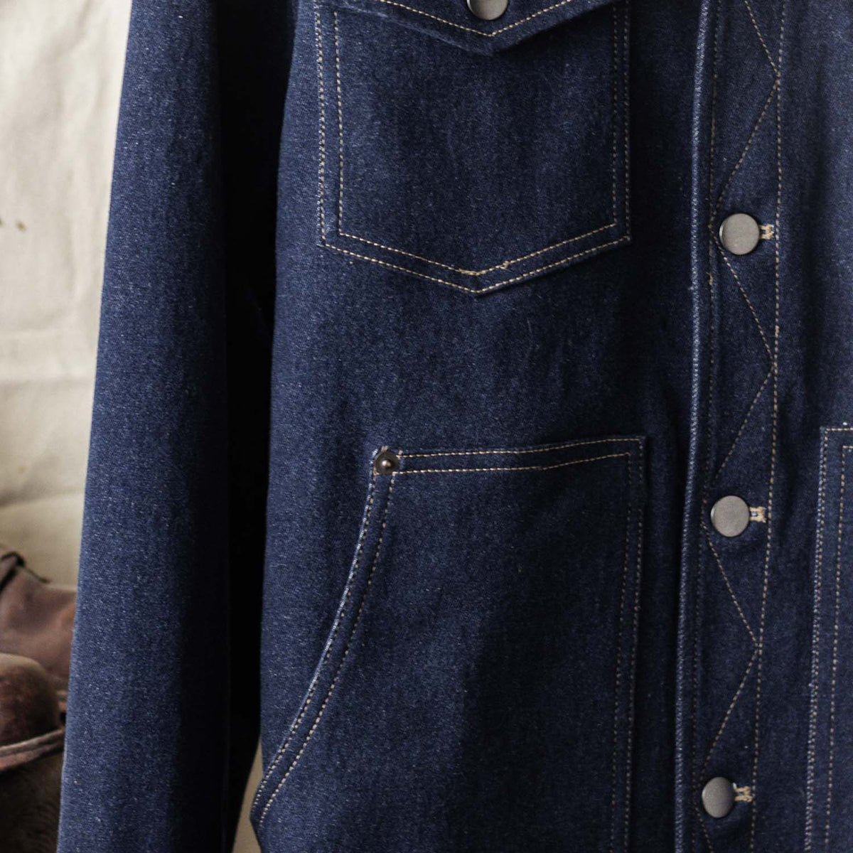 Bridge & Burn Dark Denim Burl Trucker Jacket