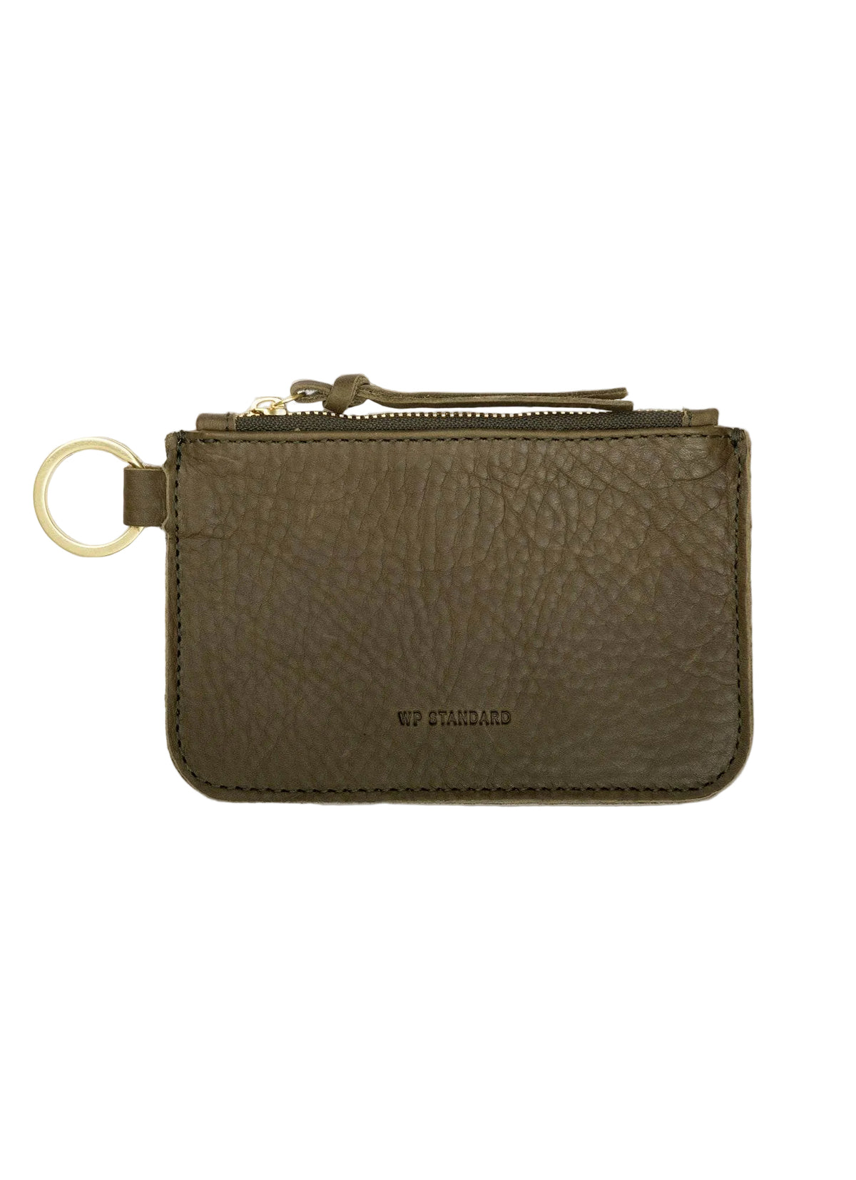 WP Standard Leather Zip Key Pouch Olive