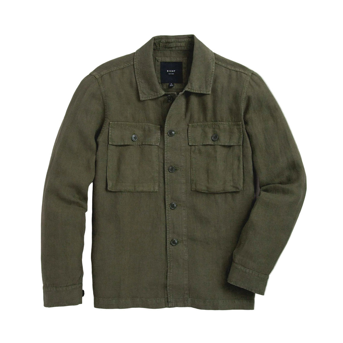 Rivay Linen Correspondent Jacket in Military Olive