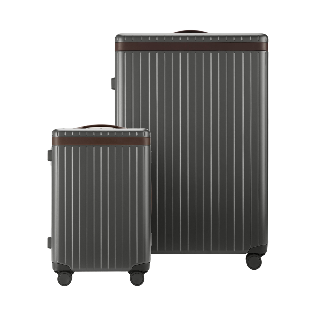 The Luggage Set Carry-on Large-Check-in Grey Chocolate