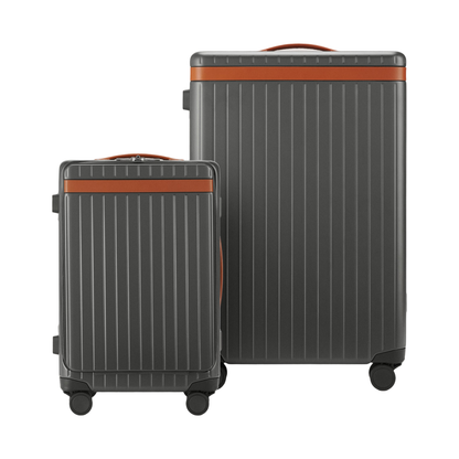 The Luggage Set Carry-on-X Check-in Grey Cognac