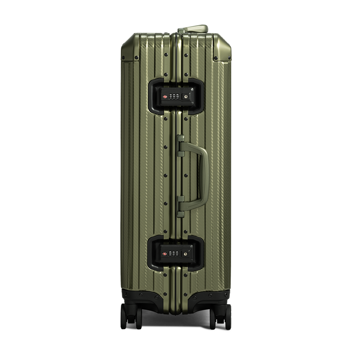 TREVA Aluminum Army Green Suitcase