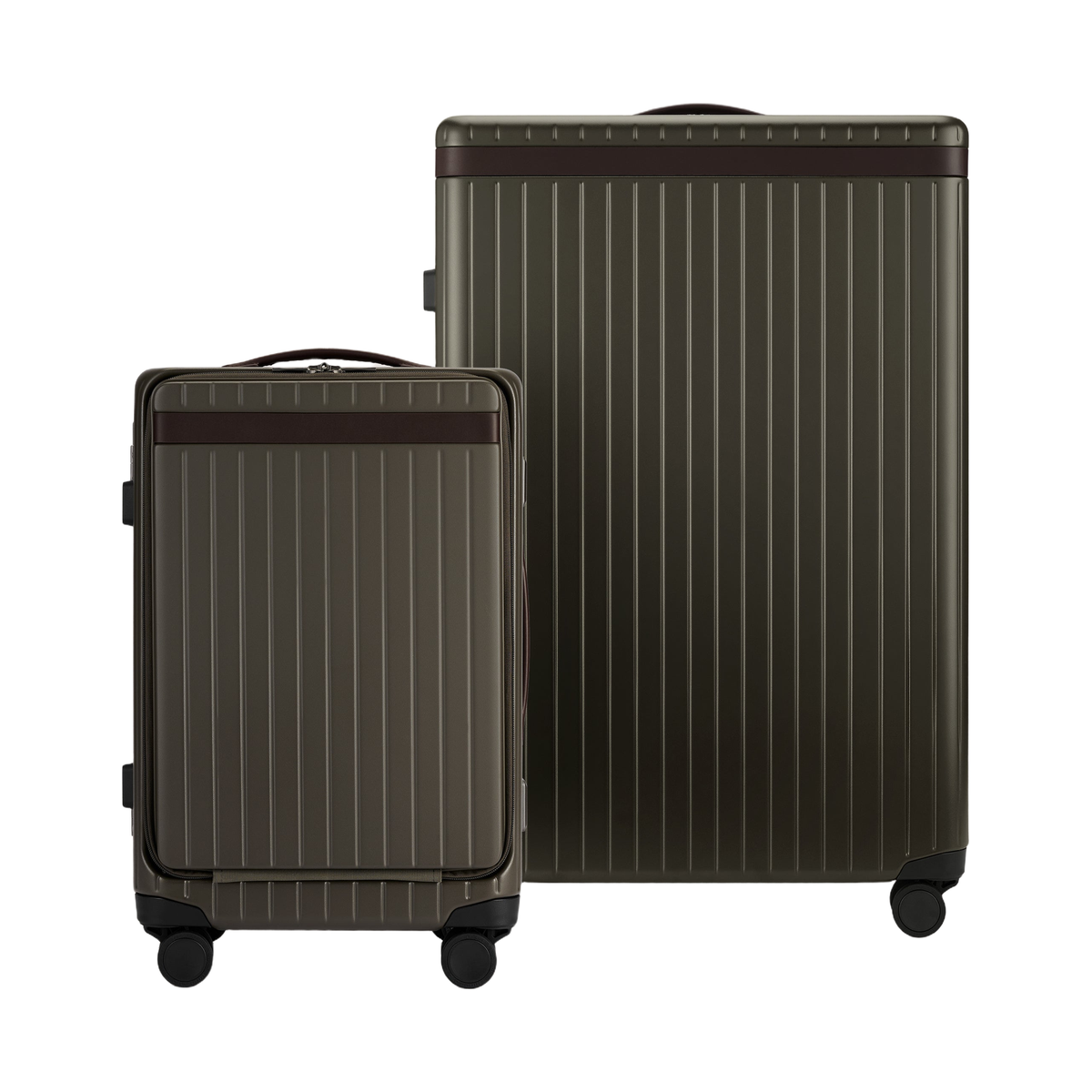 The Luggage Set Carry-on-X Large-Check-in Dark Olive Chocolate