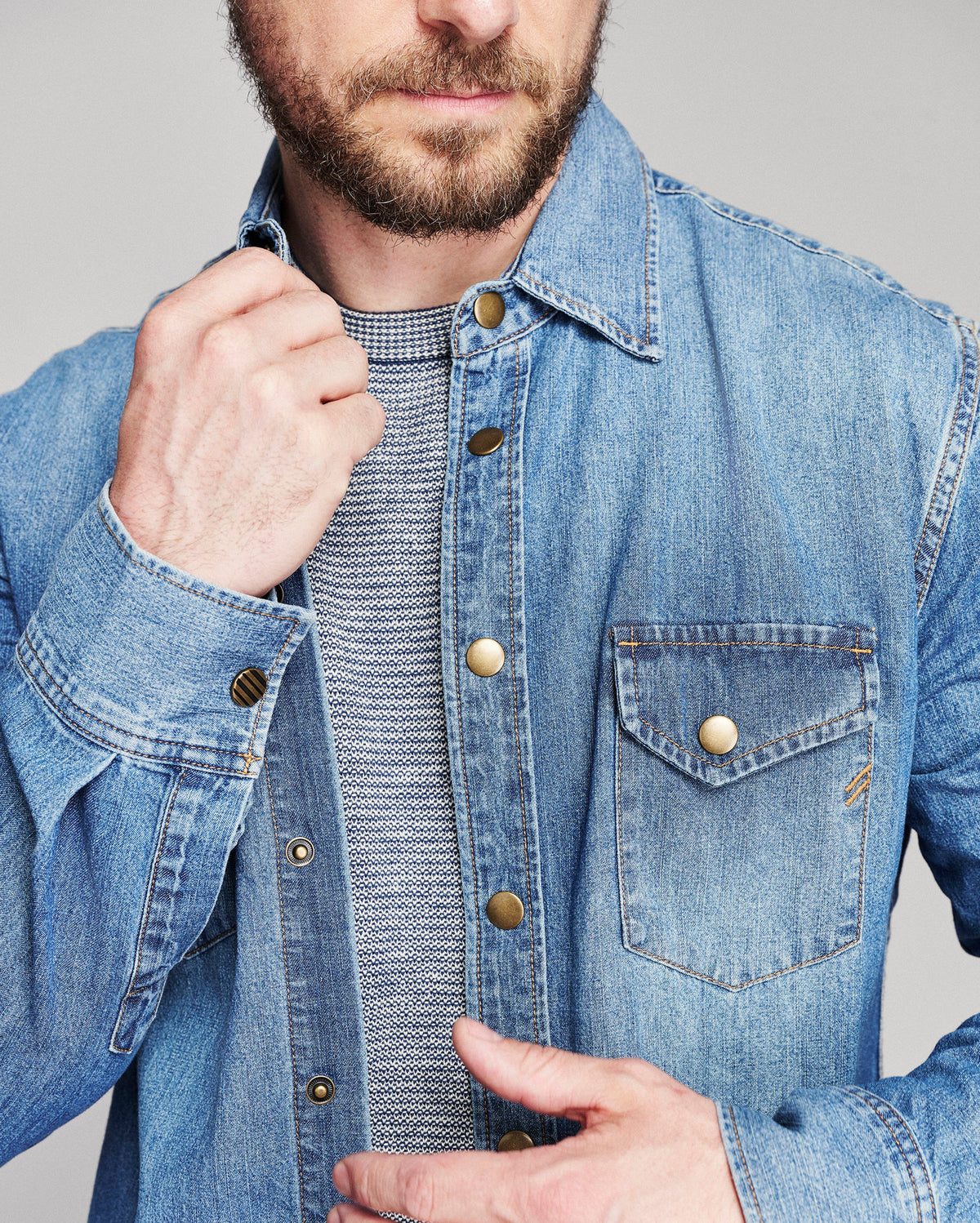 Billy Reid Tuck Stripe Crew