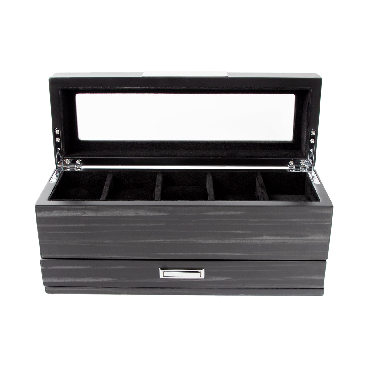 Matte Black 5-Slot Watch Box