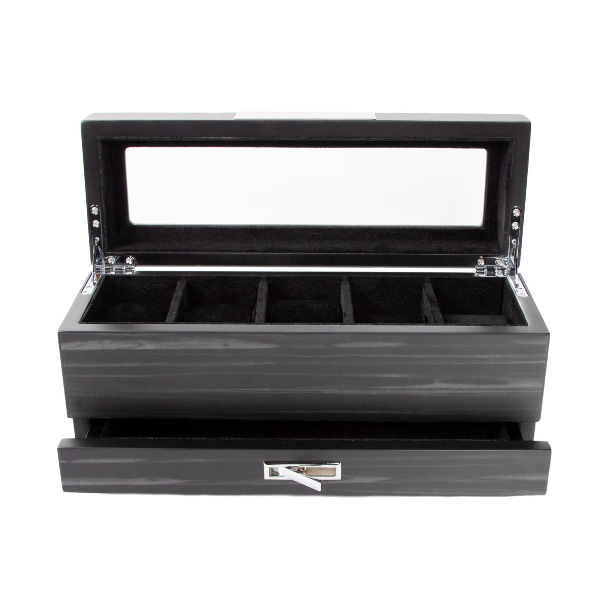 Matte Black 5-Slot Watch Box