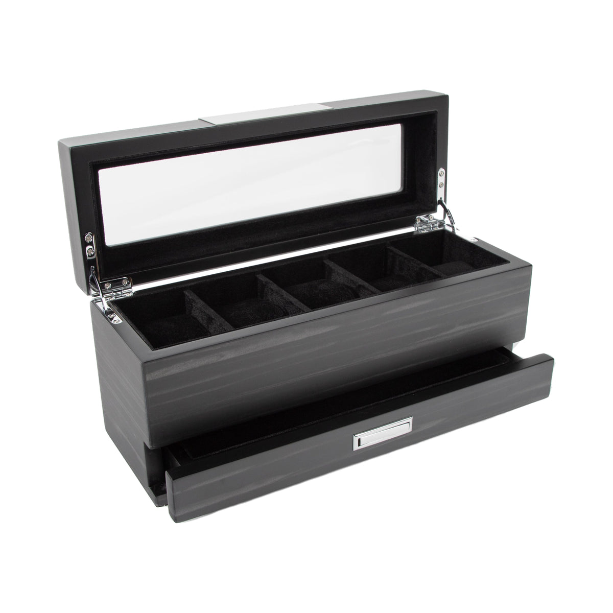 Matte Black 5-Slot Watch Box