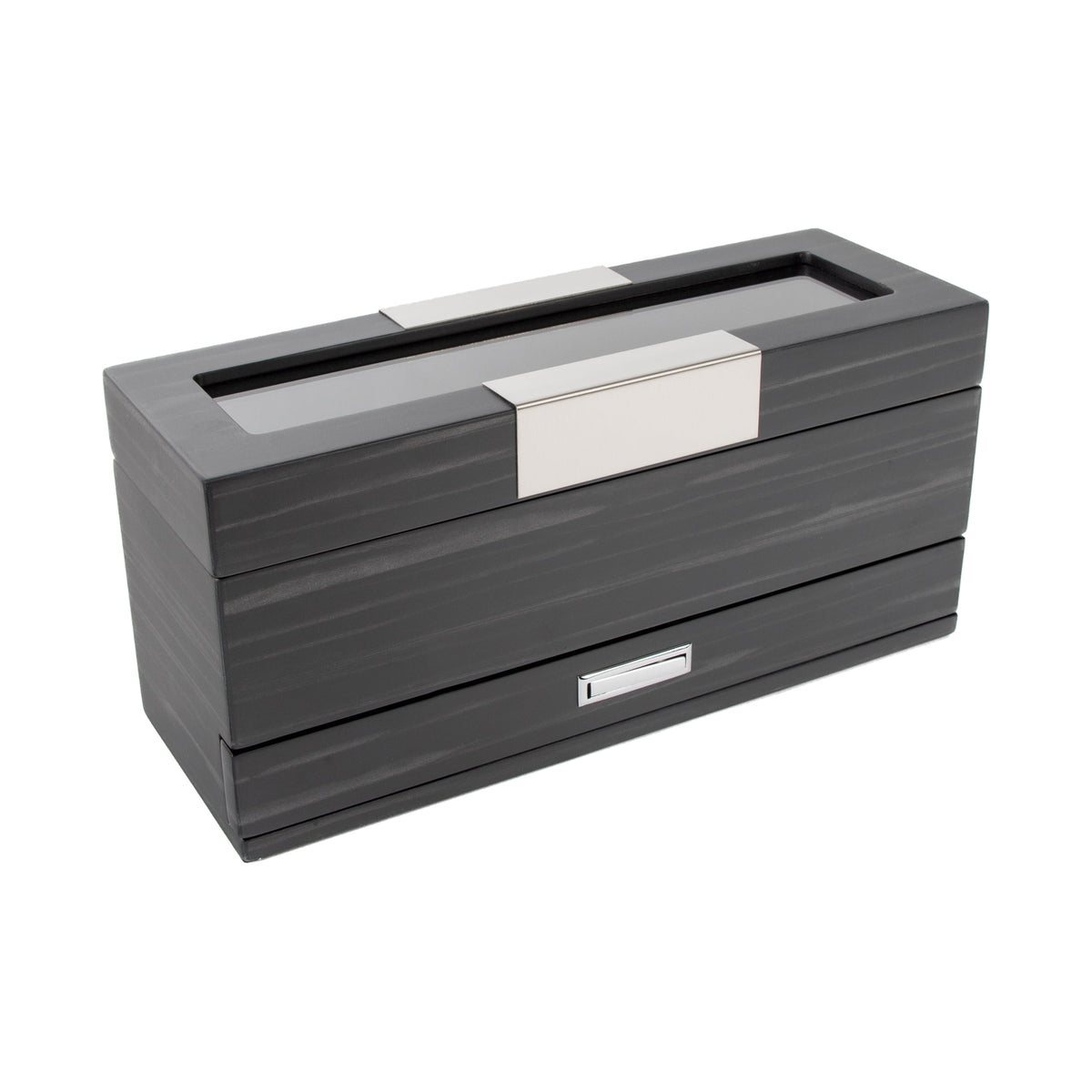 Matte Black 5-Slot Watch Box