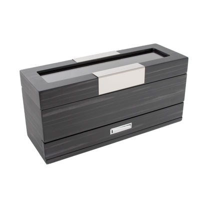 Matte Black 5-Slot Watch Box