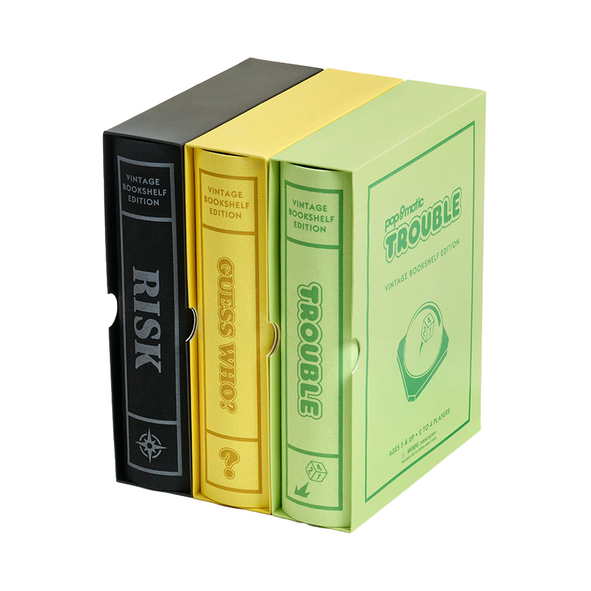 Vintage Bookshelf Game Collections Guess Who Risk Trouble