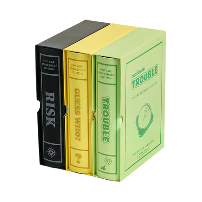 Vintage Bookshelf Game Collections Guess Who Risk Trouble