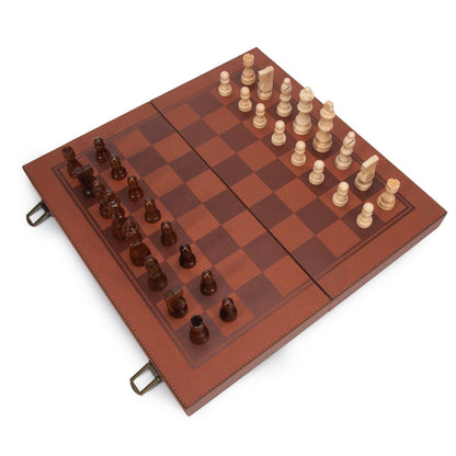 Camden Travel Chess Set Saddle