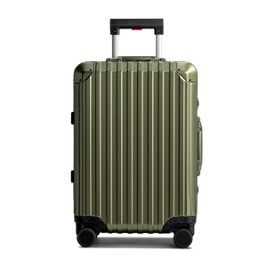TREVA Aluminum Army Green Suitcase Carry-On