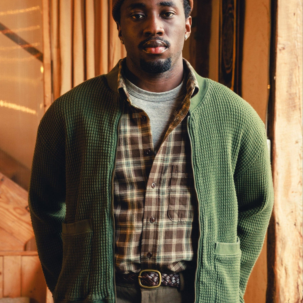 American Trench Merino Cardigan Stitch Beanie