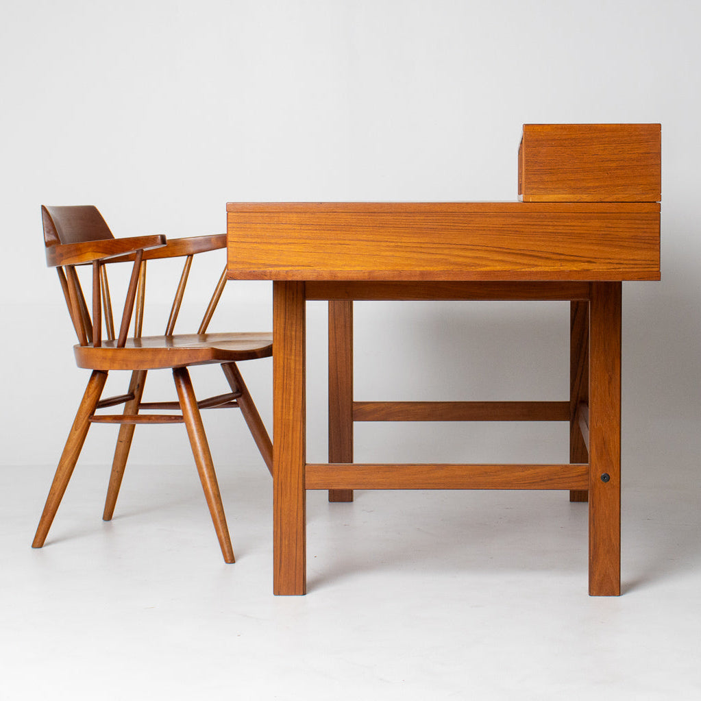 Peter Lovig Mid Century Danish Teak Flip Top Desk