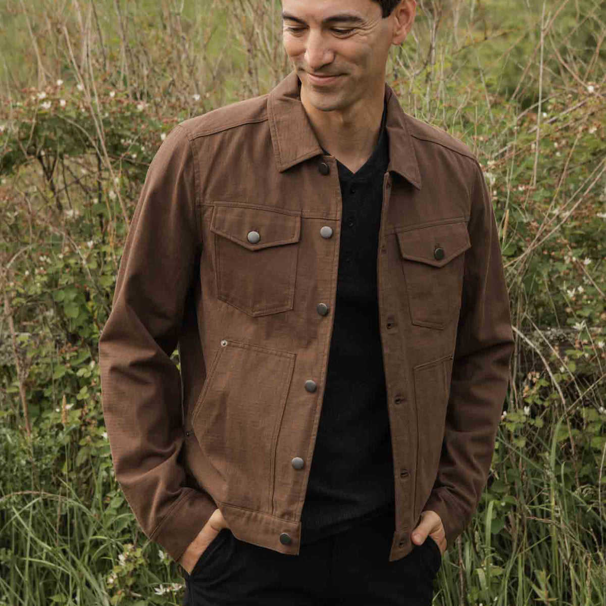 Bridge & Burn Burl Walnut Trucker Jacket