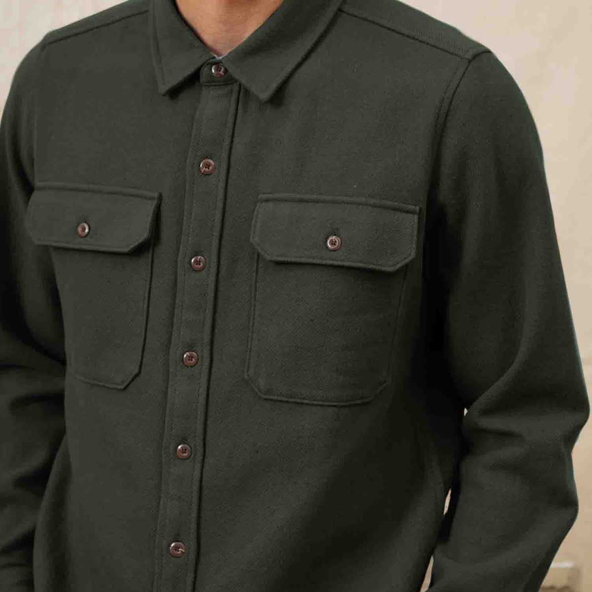 Bridge & Burn Dark Sage Pointer Overshirt