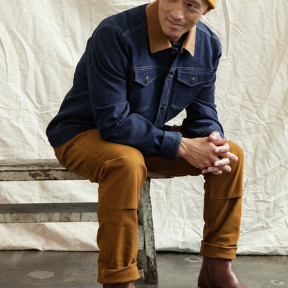 Bridge & Burn Dark Denim Burl Trucker Jacket