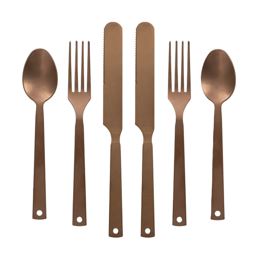 BareBones Flatware Set Copper