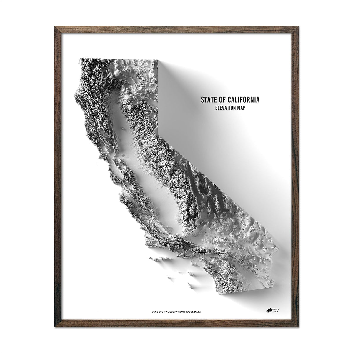 California Elevation Map Walnut