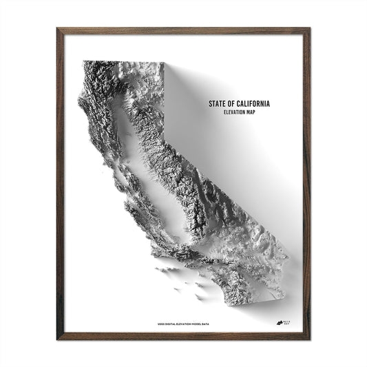 California Elevation Map Walnut