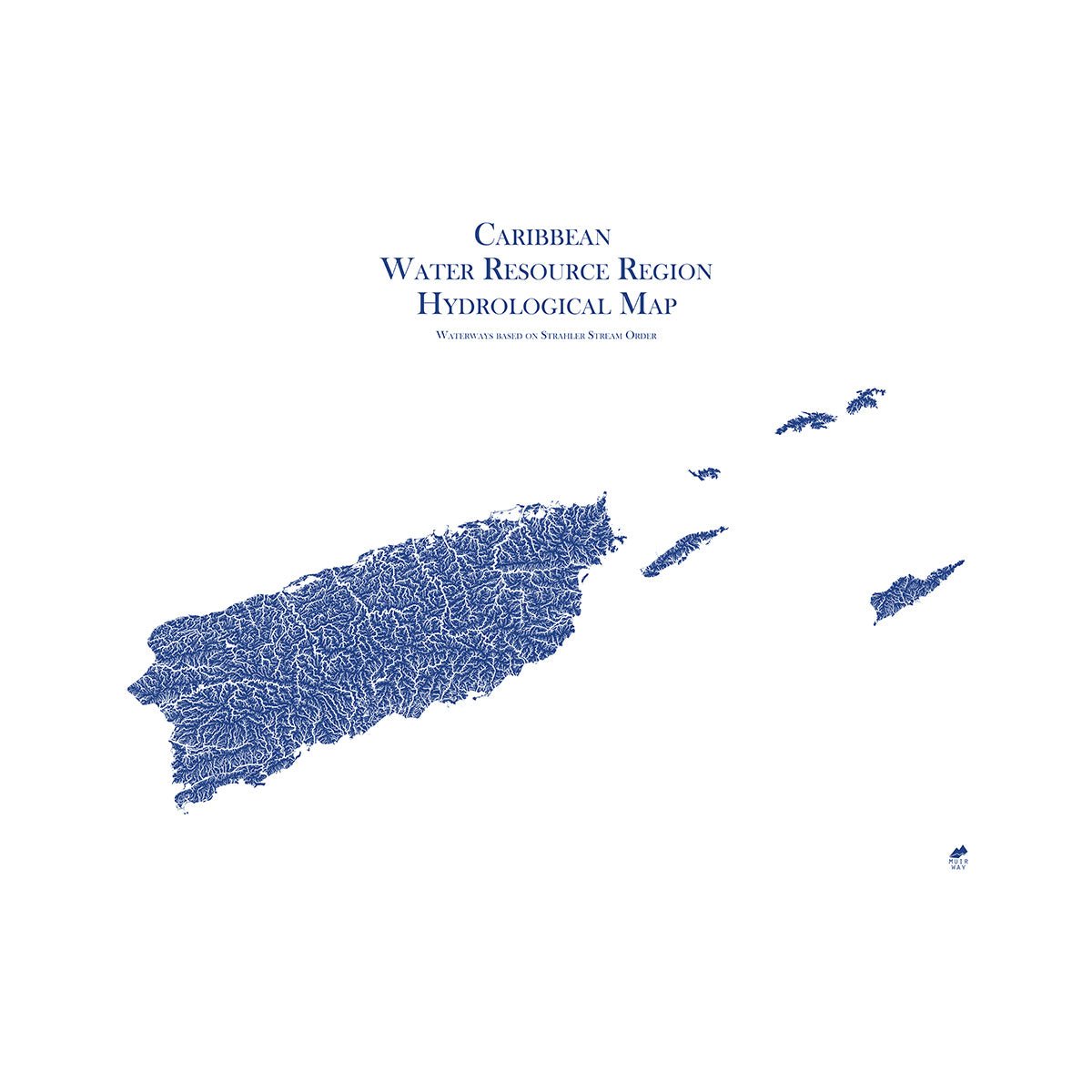 Caribbean Regional Hydrological Map Blue