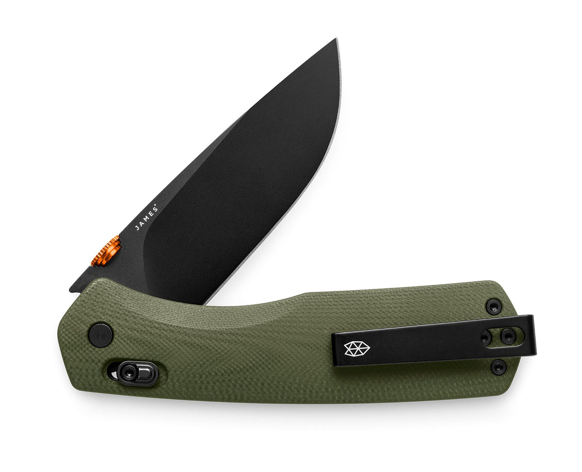 James Brand The Carter Knife OD Green + Orange + Black Straight XL