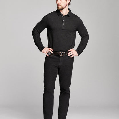 Billy Reid Long Sleeve Herringbone Polo