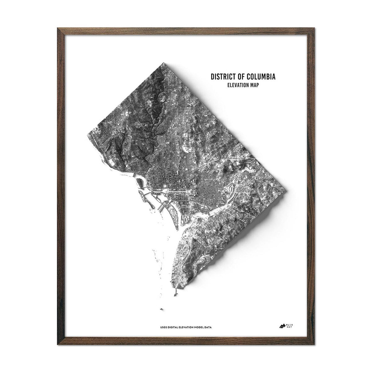 Washington D.C. Elevation Map Walnut