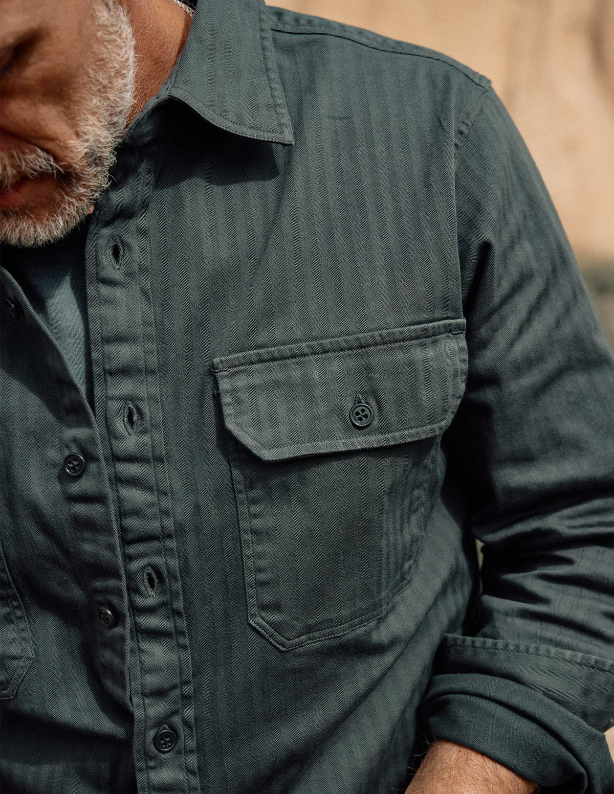 Rivay Enfield Officer's Shirt in Faded Black