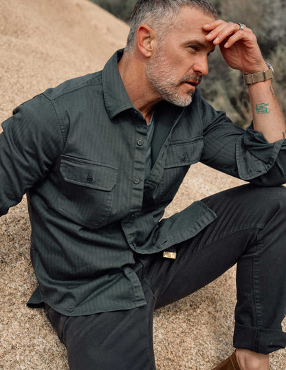 Rivay Enfield Officer's Shirt in Faded Black