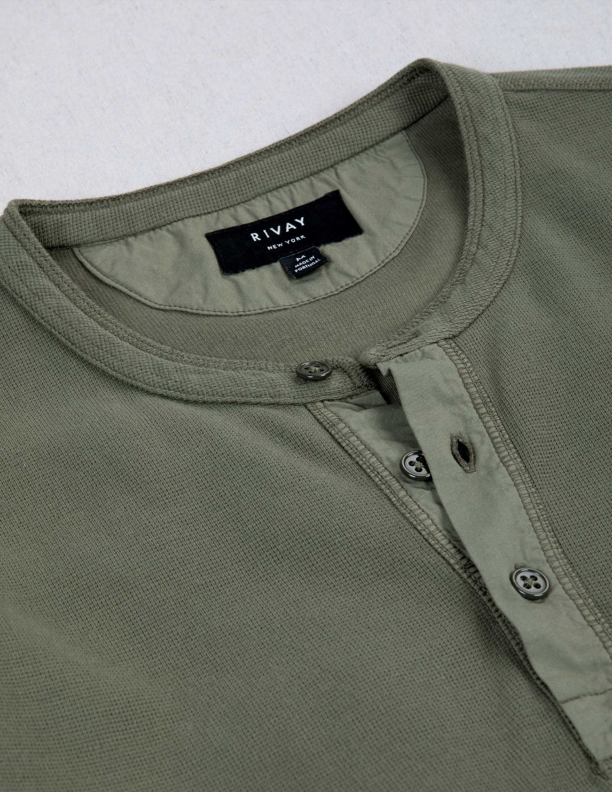 Rivay Gibson Waffle Henley in Field