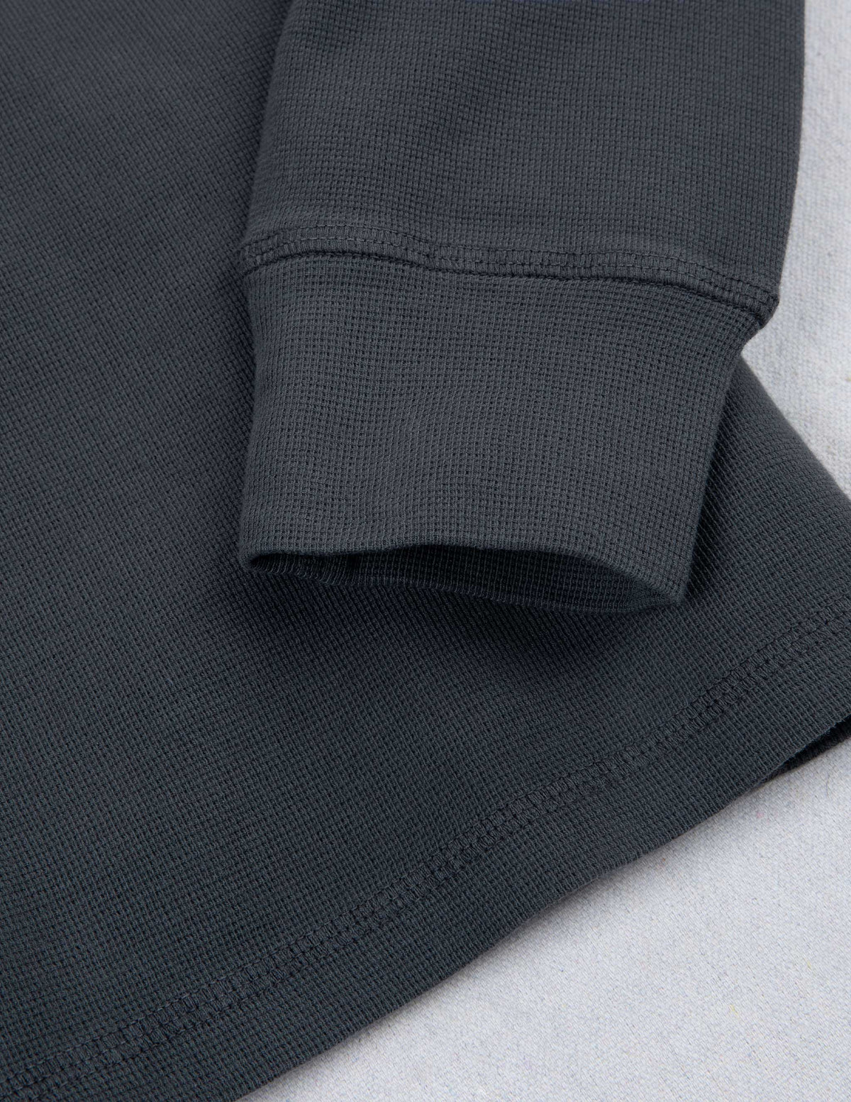 Rivay Gibson Waffle Henley in Weathered Black