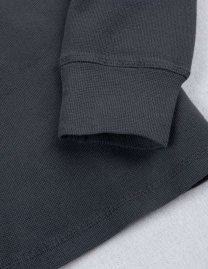 Rivay Gibson Waffle Henley in Weathered Black