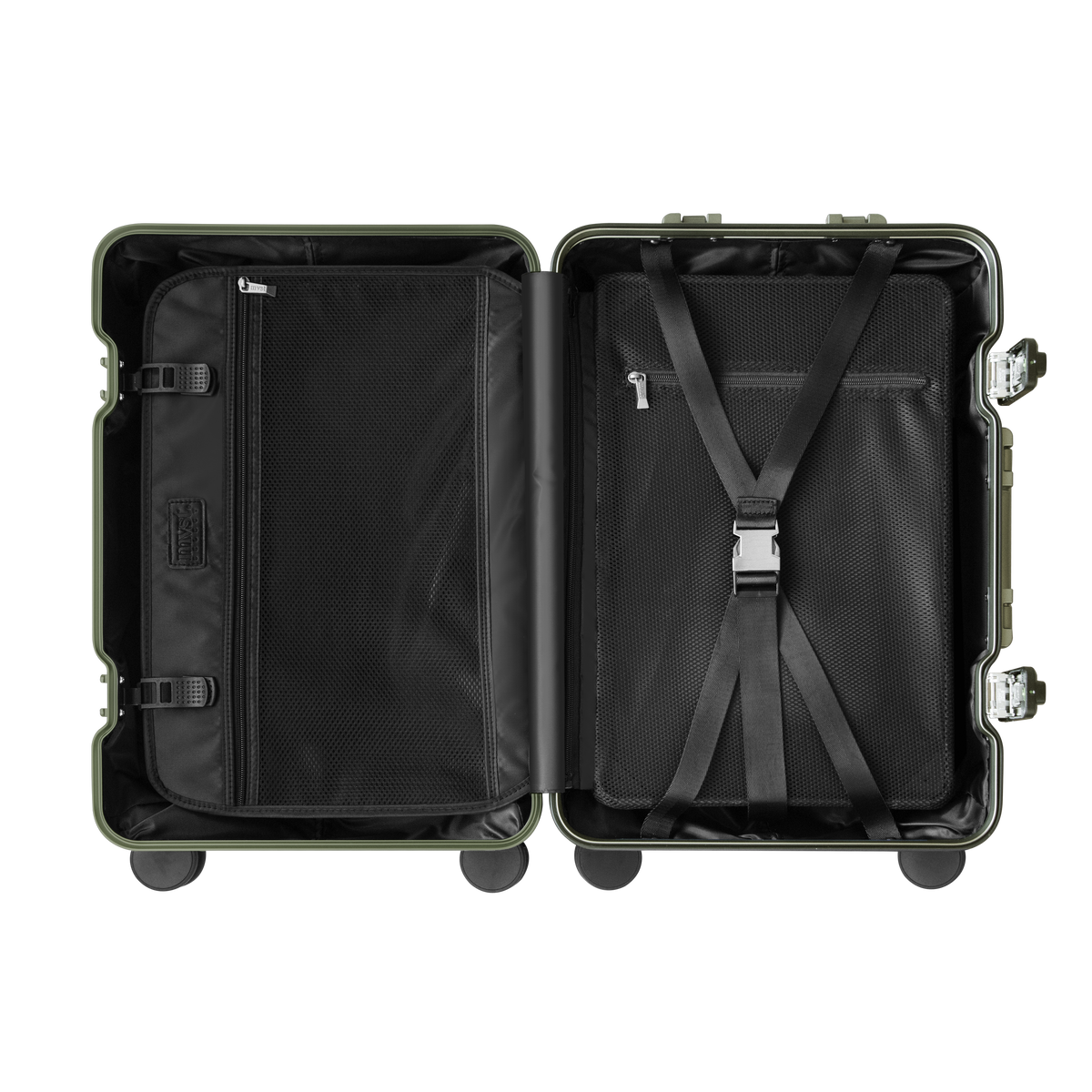 TREVA Aluminum Army Green Suitcase