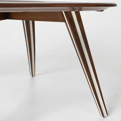 Filippo Chissotti Biomorphic Walnut & Glass Cocktail Table