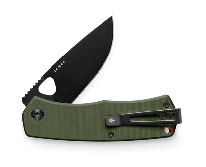 James Brand The Folsom Knife OD Green + Orange + Black Straight