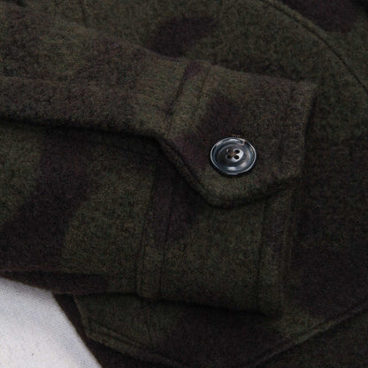 Rivay Hale Wool Cardigan in Olive Camouflage
