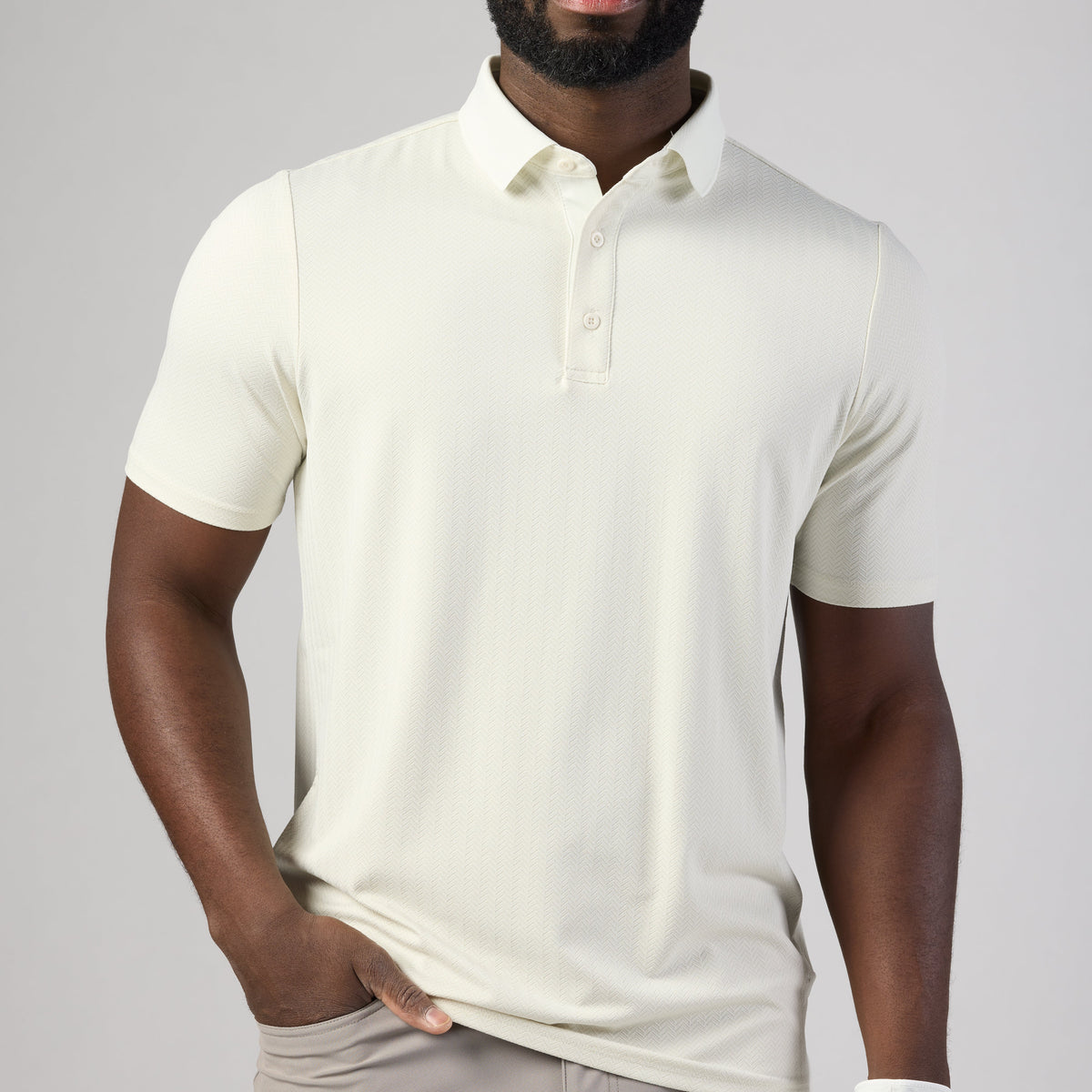 Asher Golf Herringbone Polo