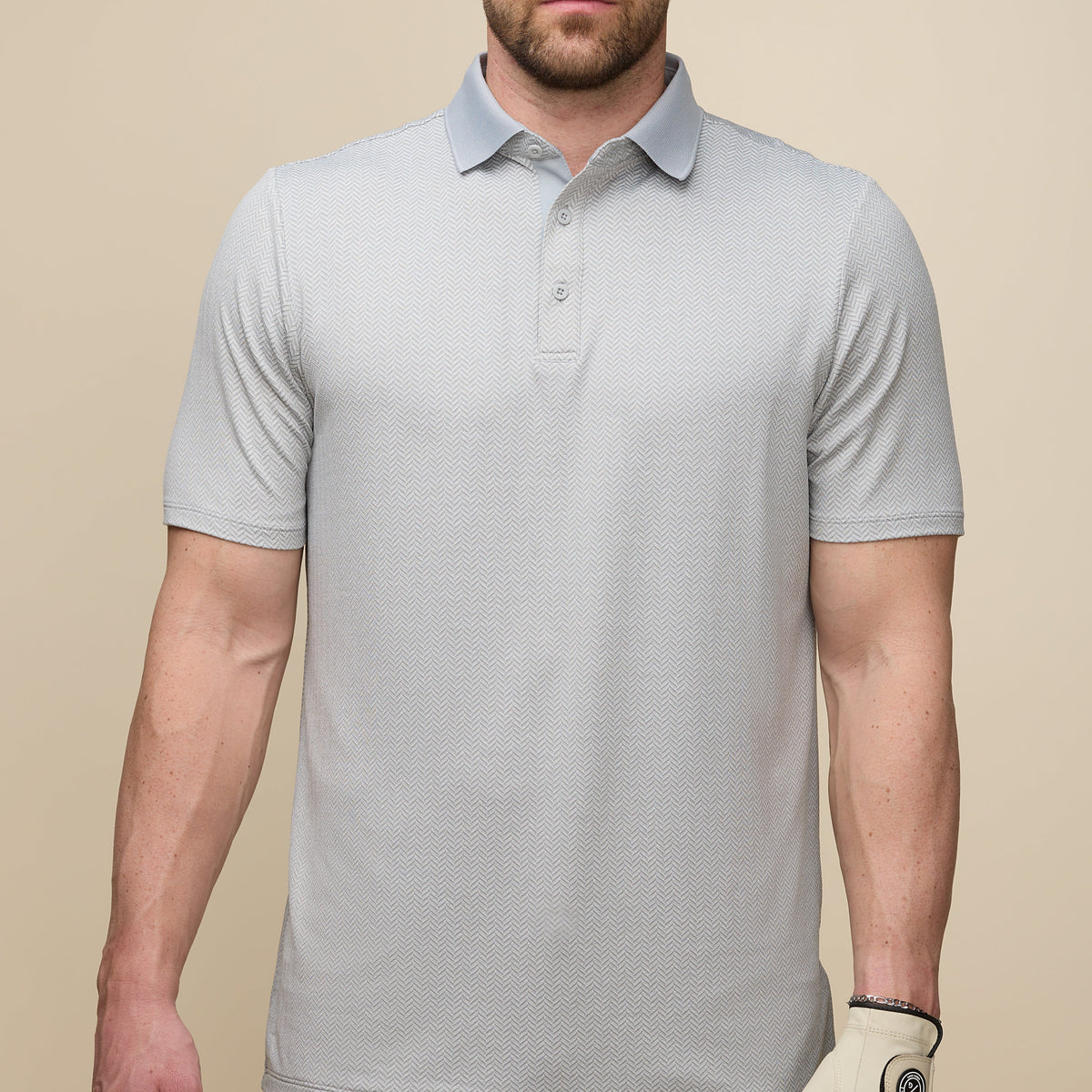 Asher Golf Herringbone Polo
