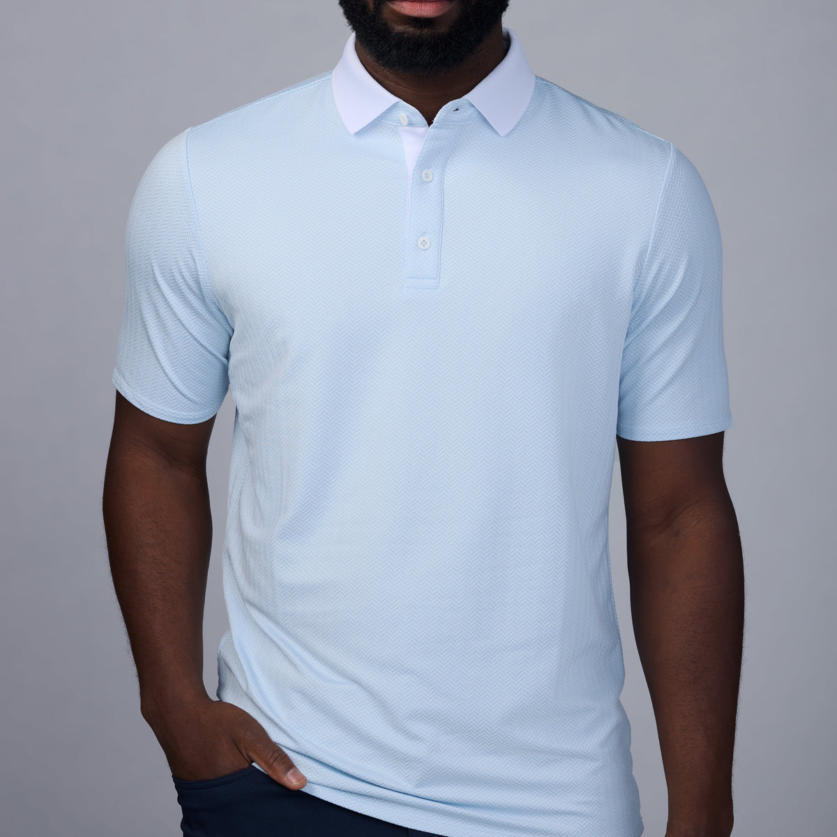 Asher Golf Herringbone Polo