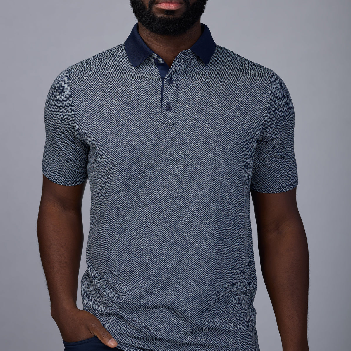 Asher Golf Herringbone Polo