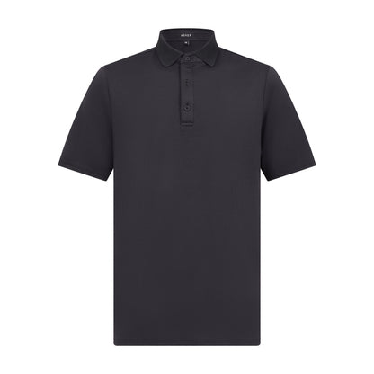 Asher Golf Herringbone Polo Onyx