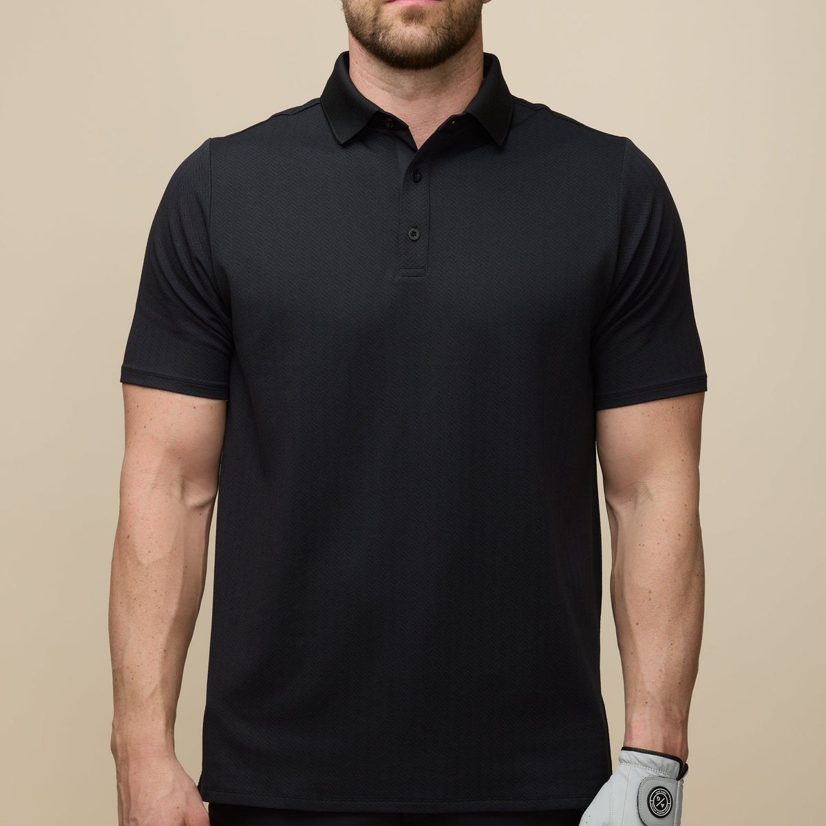 Asher Golf Herringbone Polo