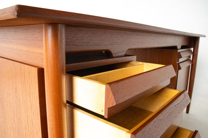 Ib Kofod Larsen Danish Modern Teak Executive Desk