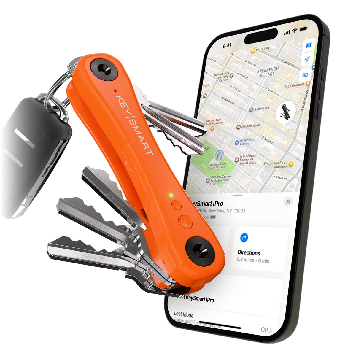 KeySmart iPro Key Organizer Blaze Orange
