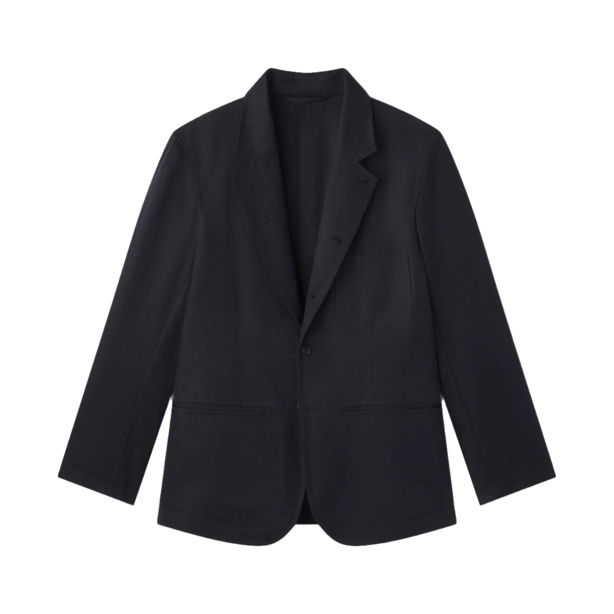 AARON LEVINE COTTON LINEN WORKWEAR SUIT JACKET NAVY