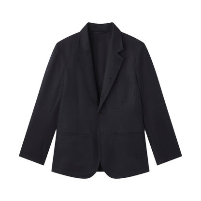 AARON LEVINE COTTON LINEN WORKWEAR SUIT JACKET NAVY