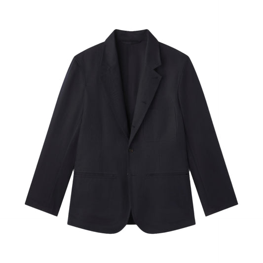 AARON LEVINE COTTON LINEN WORKWEAR SUIT JACKET NAVY