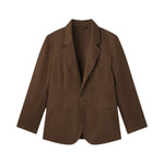 AARON LEVINE COTTON LINEN WORKWEAR SUIT JACKET - BROWN